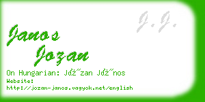 janos jozan business card